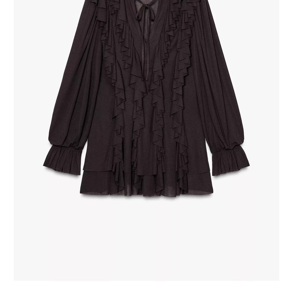 Zara Chocolate Ruffled Dress